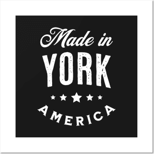 Made In York, USA - Vintage Logo Text Design Posters and Art